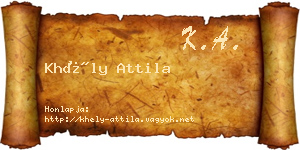 Khély Attila névjegykártya